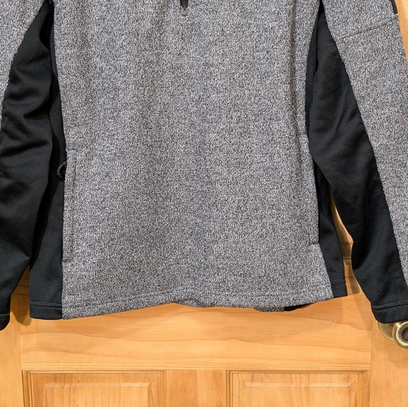 SPYDER 1/4 Zip Mendoza Pullover Heather Grey Black Fleece Sweater Mens LG Winter - Picture 10 of 16